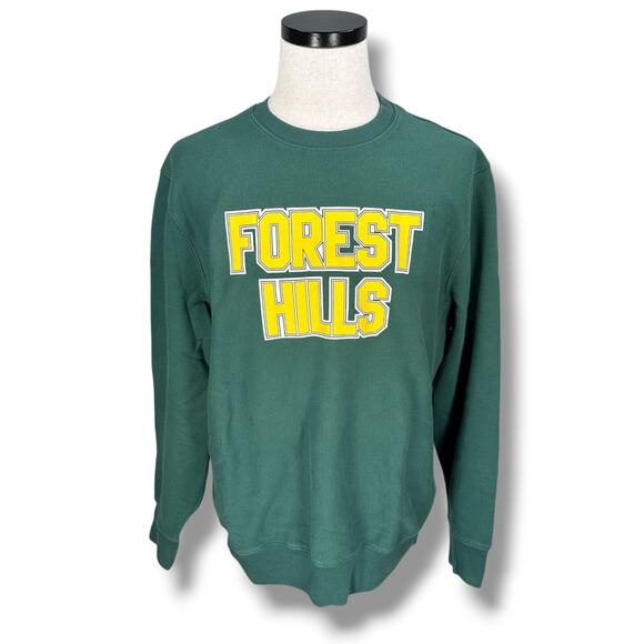 J.Crew Sportswear Thick Crewneck Forest Hills Sweatshirt Men Large Green Graphic - Picture 1 of 8